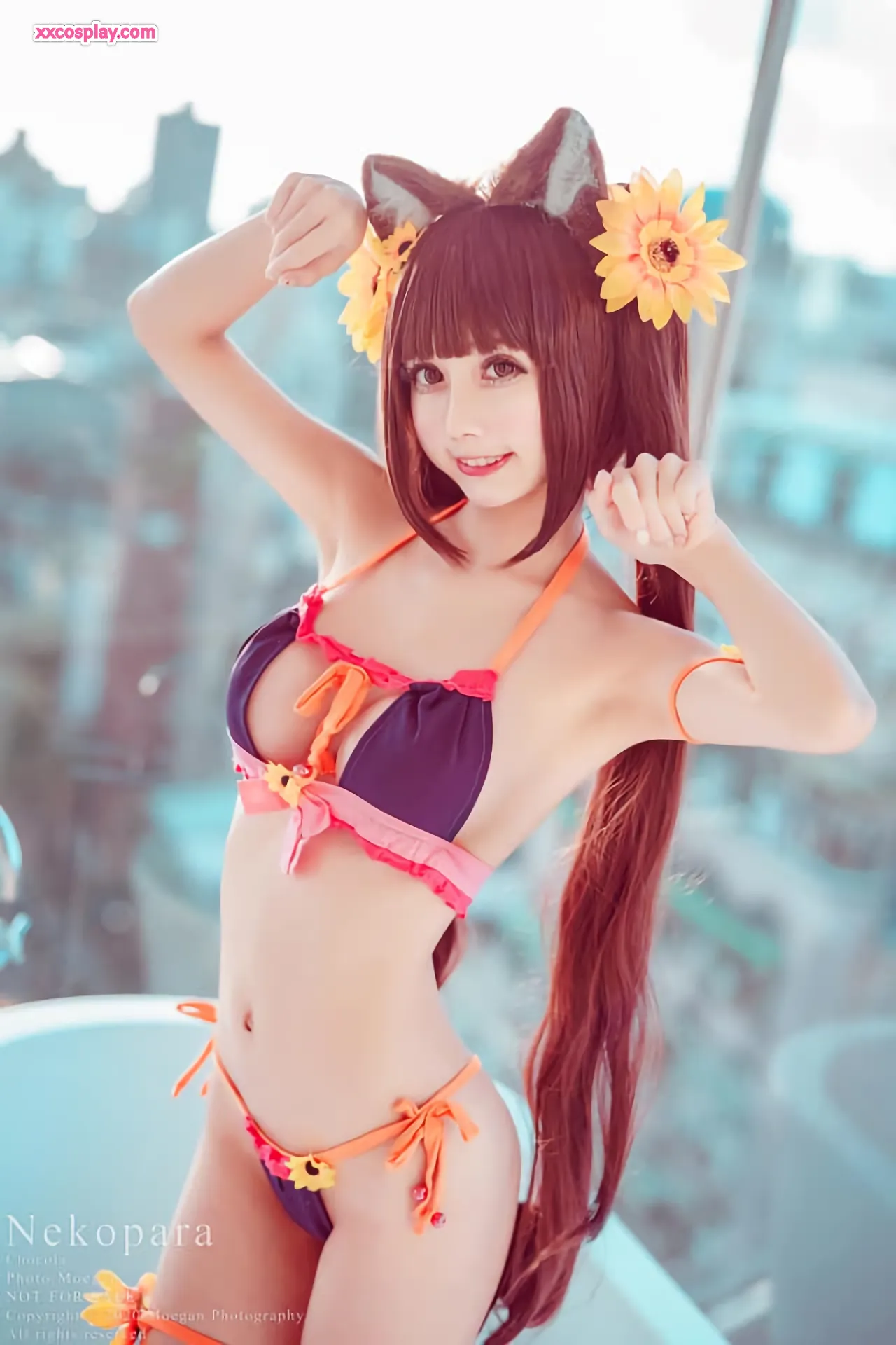 Okita Rinka: Nekopara Catgirl Swimsuit Gravure